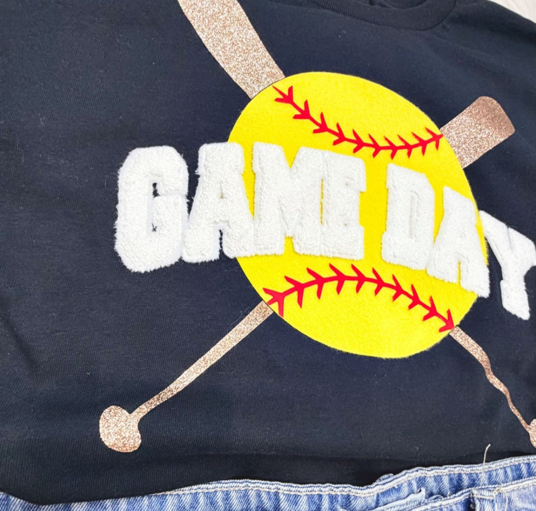 Game Day Softball Fluffy Patch