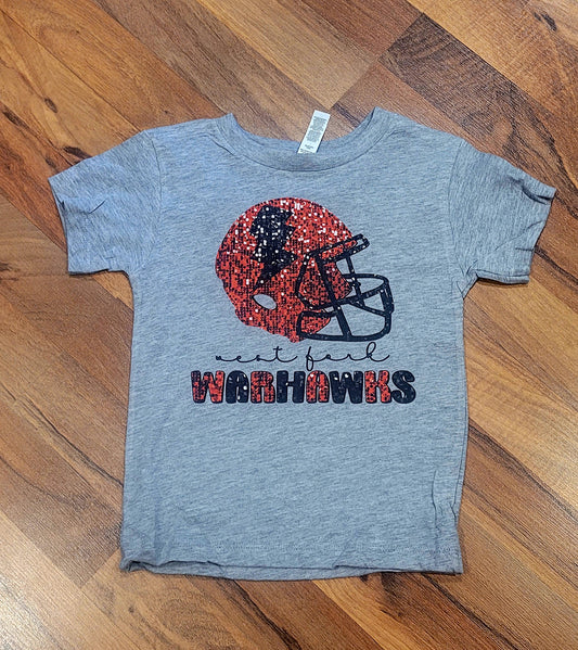 Faux Sequin Football Warhawks