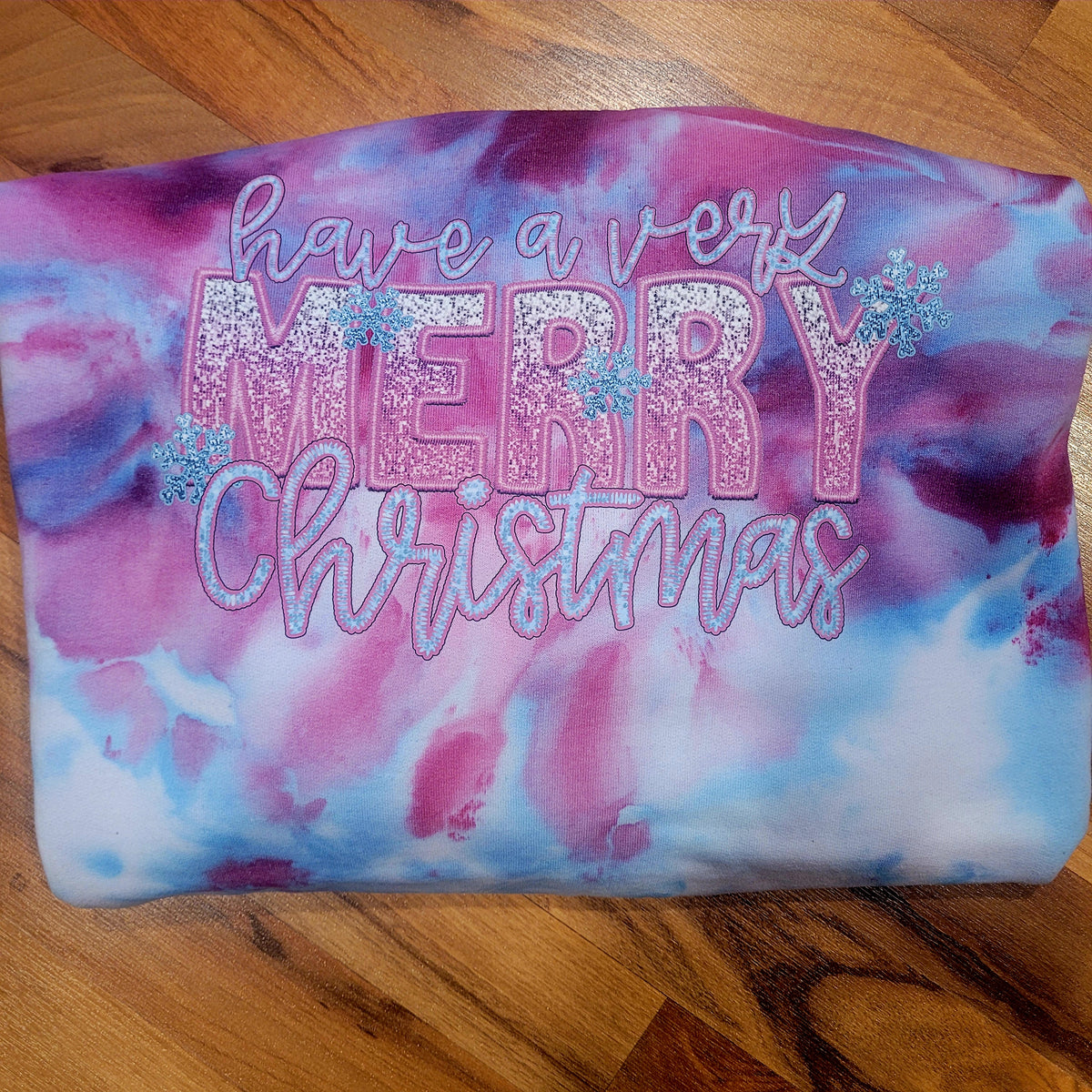 Very Merry Christmas Ice Dye
