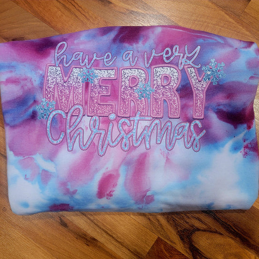 Very Merry Christmas Ice Dye