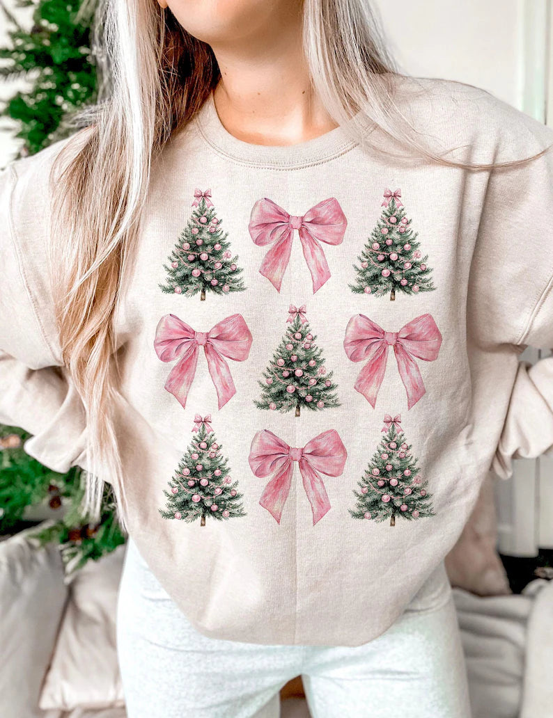 Pink Tree Bow Tee