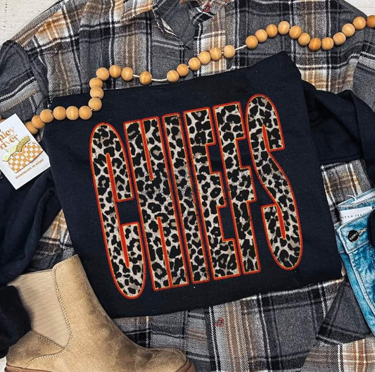 KC Cheifs Leopard Crewneck