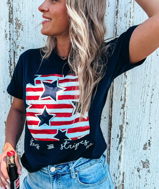 Stars & Stripes Navy V-neck