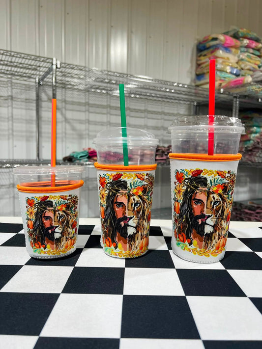 Fall Lion of Judah drink sleeve 16oz