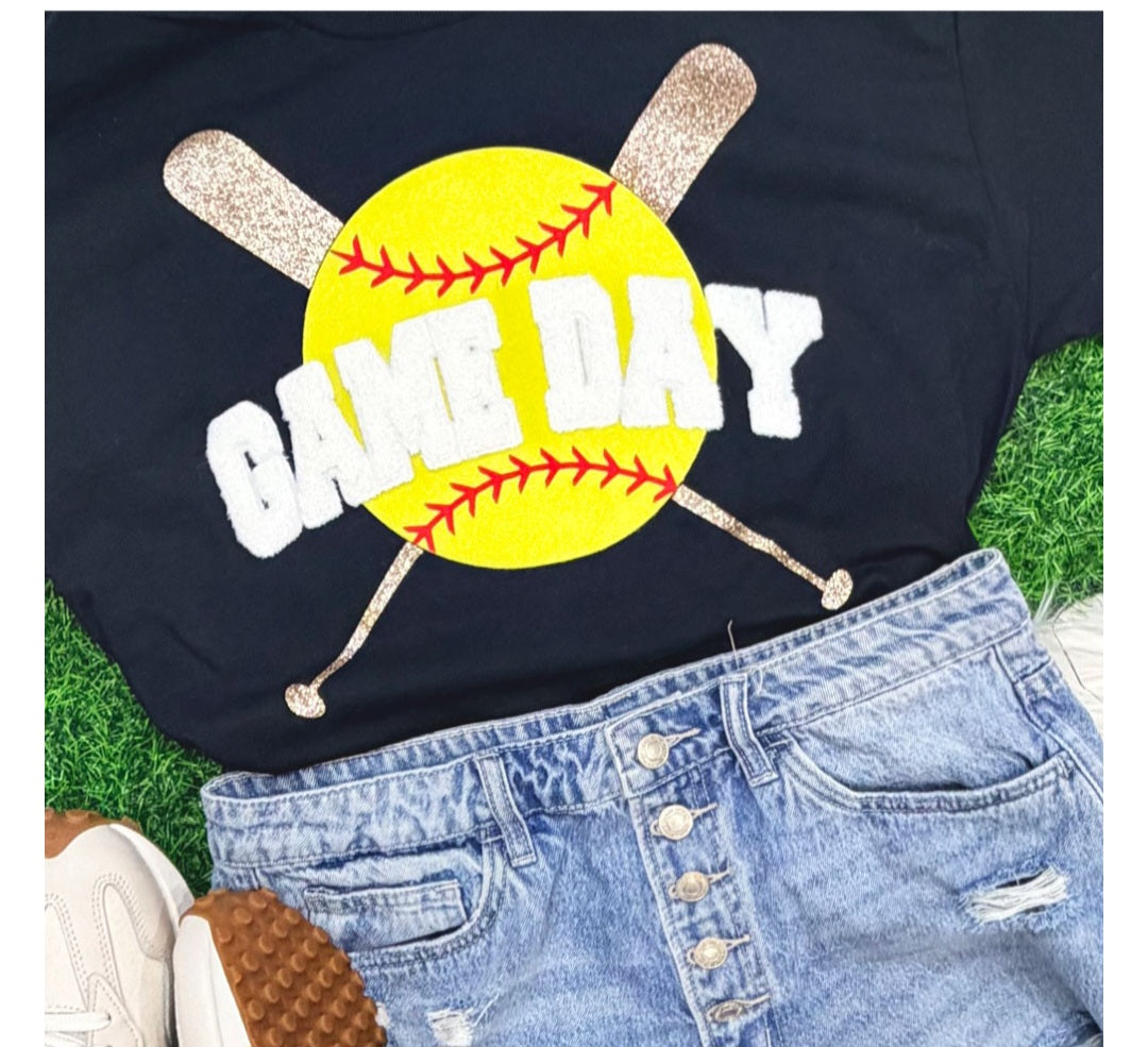 Game Day Softball Fluffy Patch